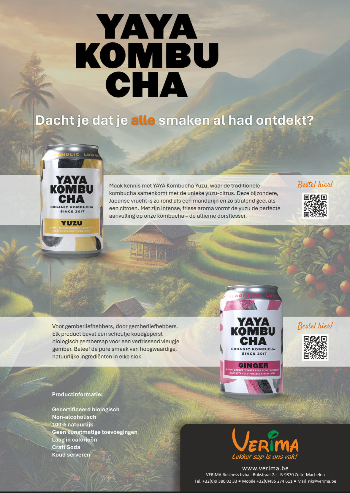 YAYA Kombucha Yuzu - BIO 330ml