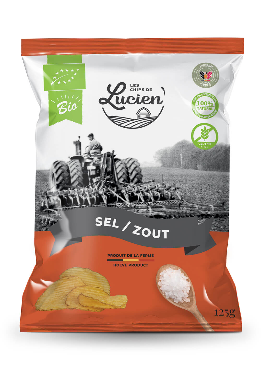 Lucien zout chips BIO 125g
